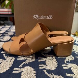 Madewell Camel Kiera Leather Mules